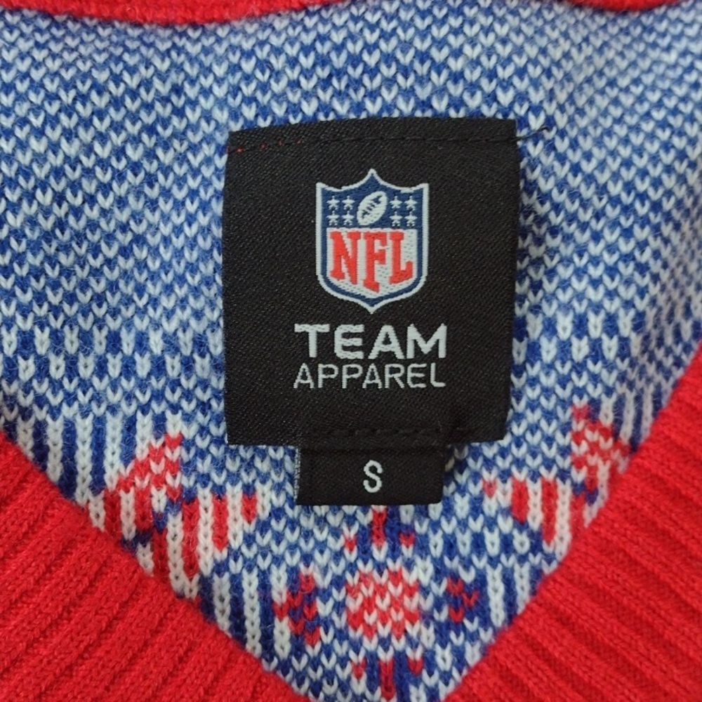 NFL Team Apparel New York Giants V Neck Long Sleeve Sweater Size Small - Picture 5 of 9